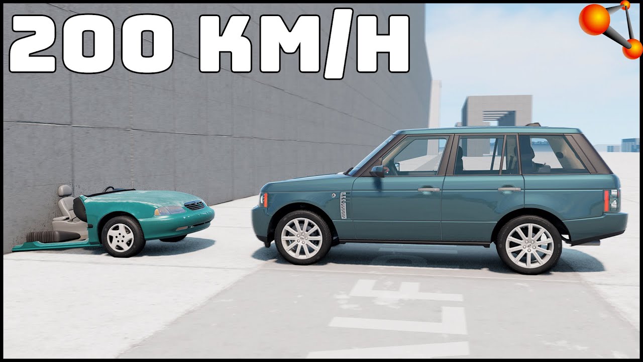 HALF CAR vs RANGE ROVER! 200 Km/H CRASH TEST! - BeamNg Drive