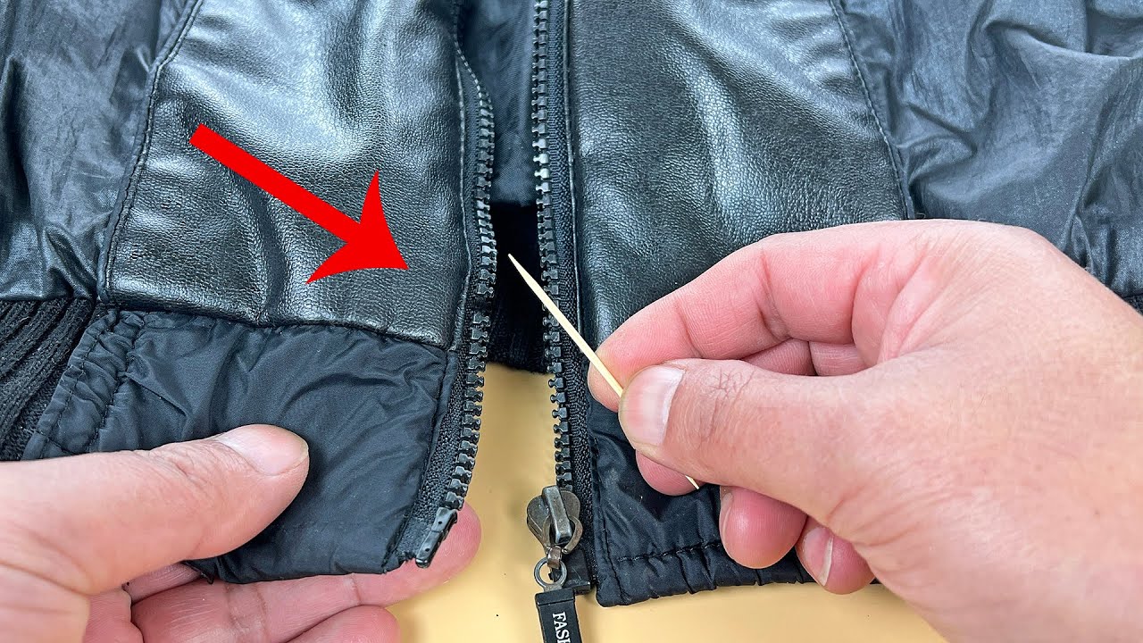 塑料拉链掉了一个齿怎么办？一根牙签1分钟轻松修复，方法特别简单