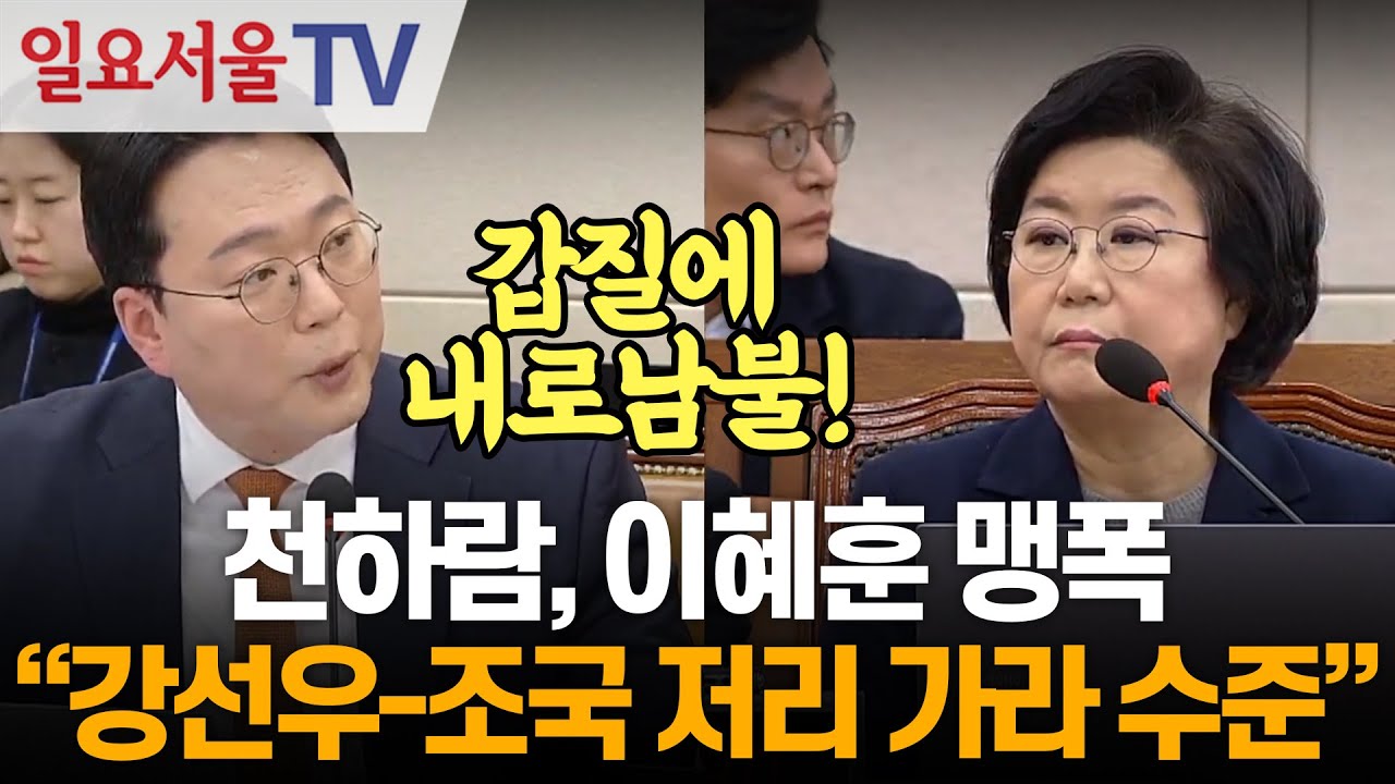 천하람, 이혜훈 맹폭... 