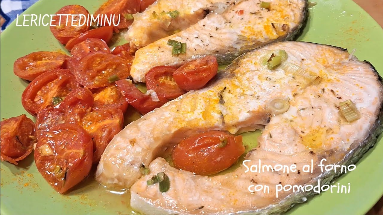 Salmone al forno con pomodorini
