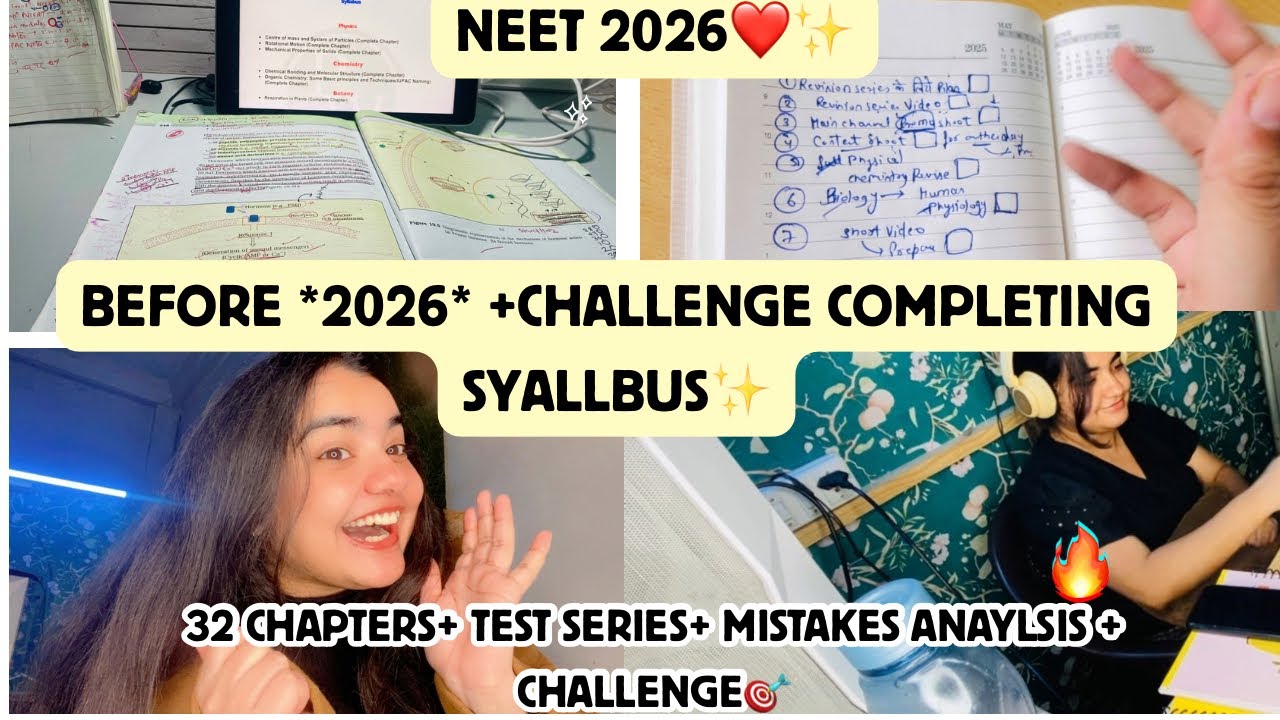 BEFORE *2026* + CHALLENGE COMPLETING SYALLBUS⁉️|NEET 2026 #pw #vlogs #neet #study #viral 