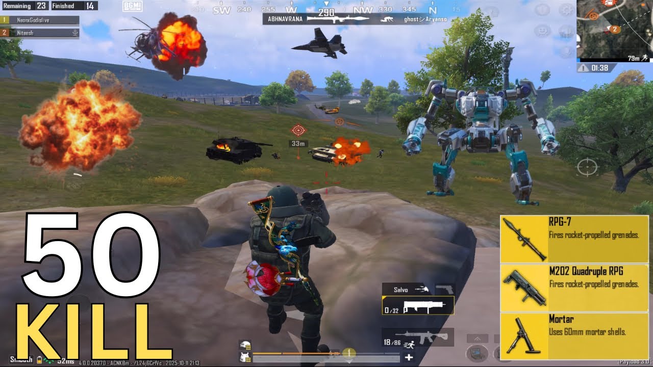 💥 Destroyed Tank, Robot, Hovercraft With M202 + RPG In Payload Mode 🔥 || PUBG Mobile||