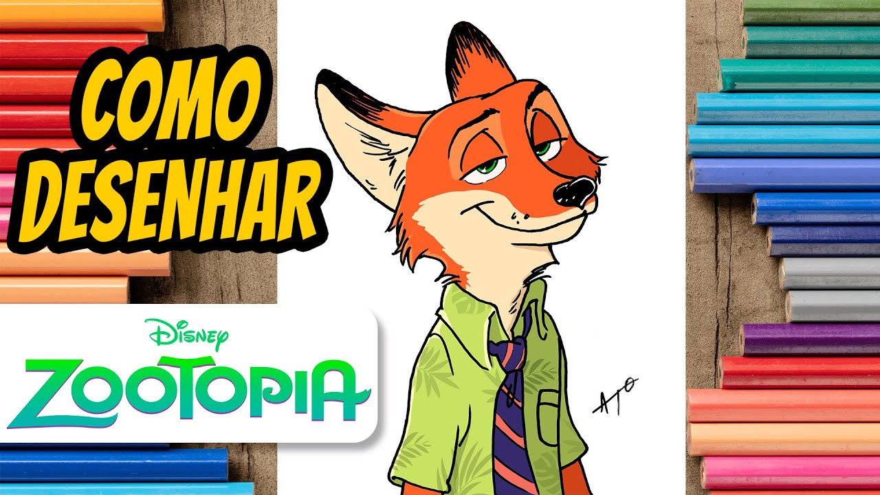 Aprenda a Desenhar Nick Zootopia
