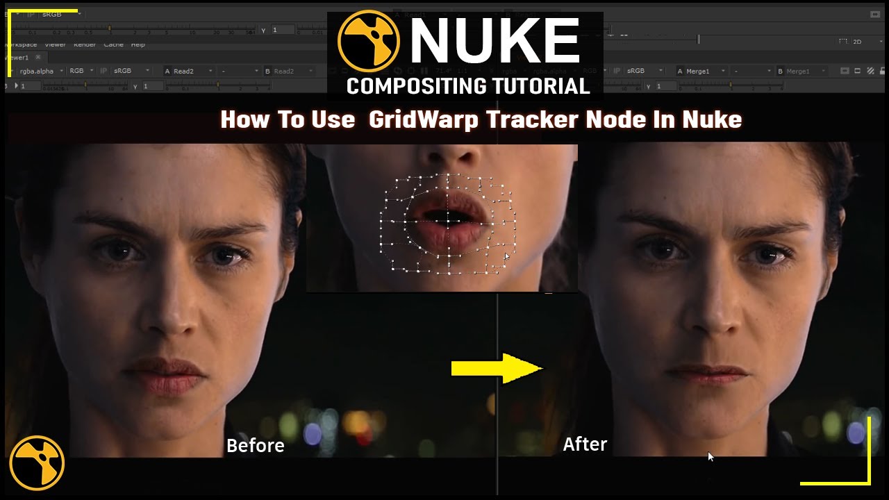 Nuke Grid Warp Tracker Tutorial | How To Use Grid Warp Tracker Node in Nuke | Grid Warp Tracker