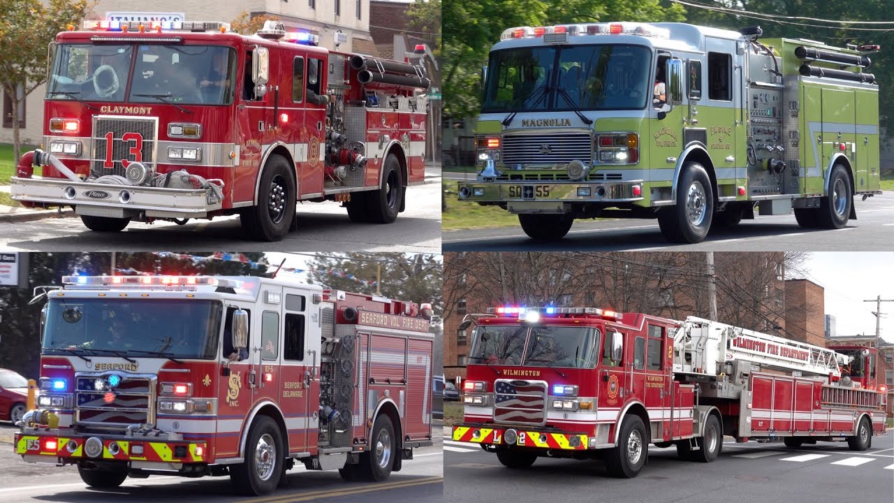 Delaware Fire Trucks, Ambulances & Police Cars Responding - Compilation