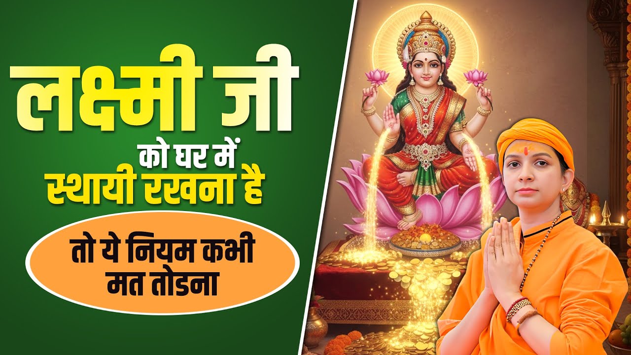 लक्ष्मी जी को घर में स्थायी रखना है - तो ये नियम कभी मत तोडना | Sadhvi Varsha Nagar Ji