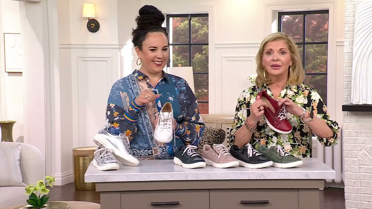 Clarks Collection Embossed Leather Sneaker - Caroline Rio on QVC