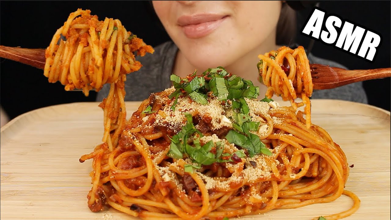 ASMR TOMATO PASTA SPAGHETTI NAPOLEATANA NOODLES | MUKBANG EATING SOUNDS No Talking 먹방 | Kasmia ASMR