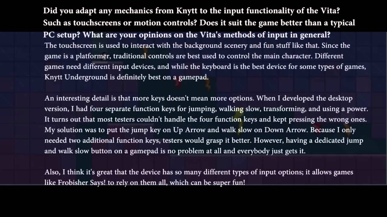 BlueMaxima Interviews Nicklas Nygren (Nifflas) About Knytt Underground and the PlayStation Vita