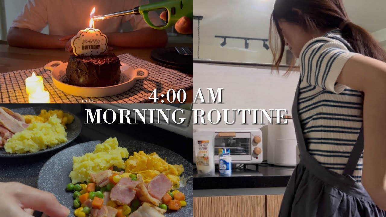 4AM morning routine 🏡 learning to be kind to myself 🌱 meditating, baking no sugar chocolate cake