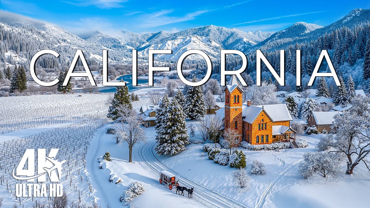 California Winter 4K | Snowy Mountains, Serene Forests & Coastal Winter Beauty – 4K Video