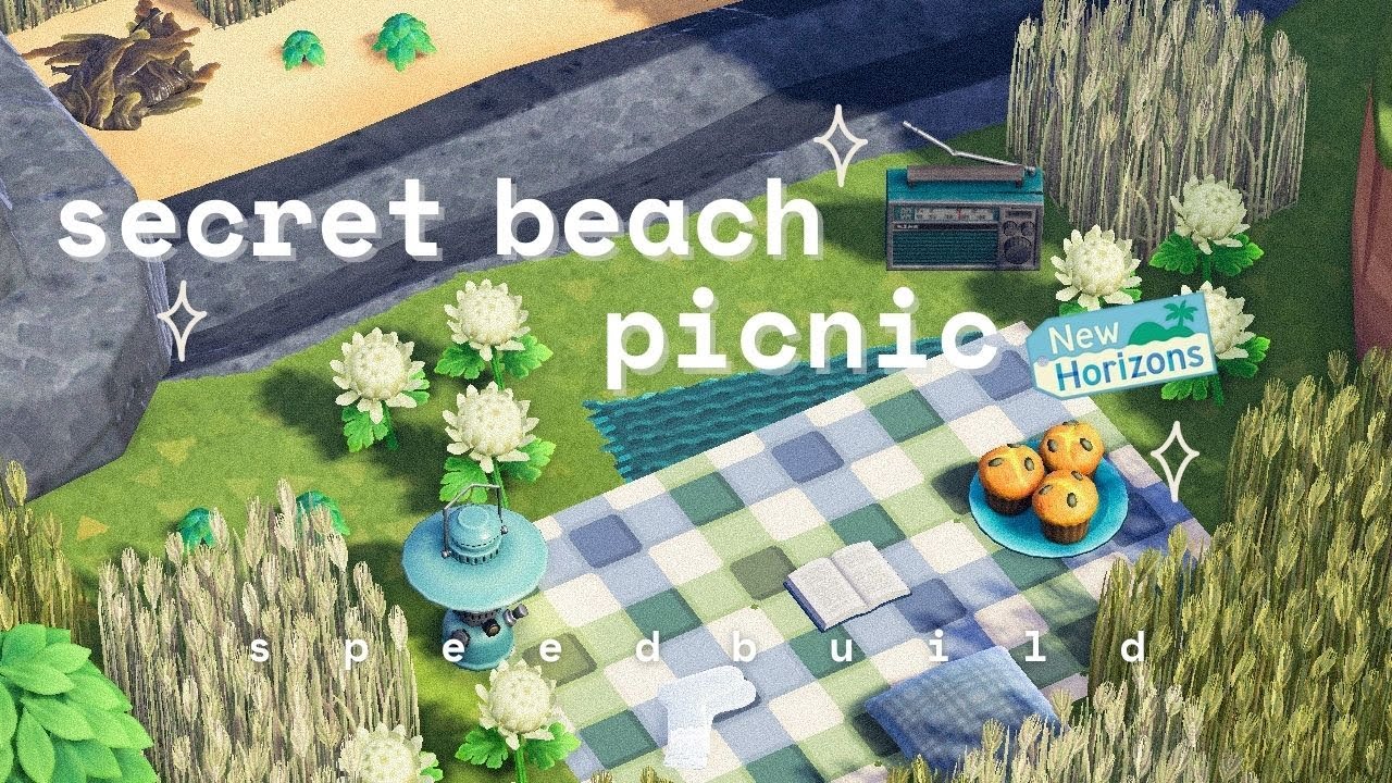 a secret picnic on the secret beach? 🌾 ~ lake pt 2 (an acnh forestcore speedbuild)