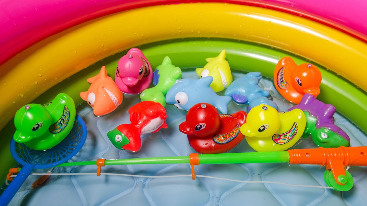 Unboxing kolam mainan anak pancing bebek dan ikan.