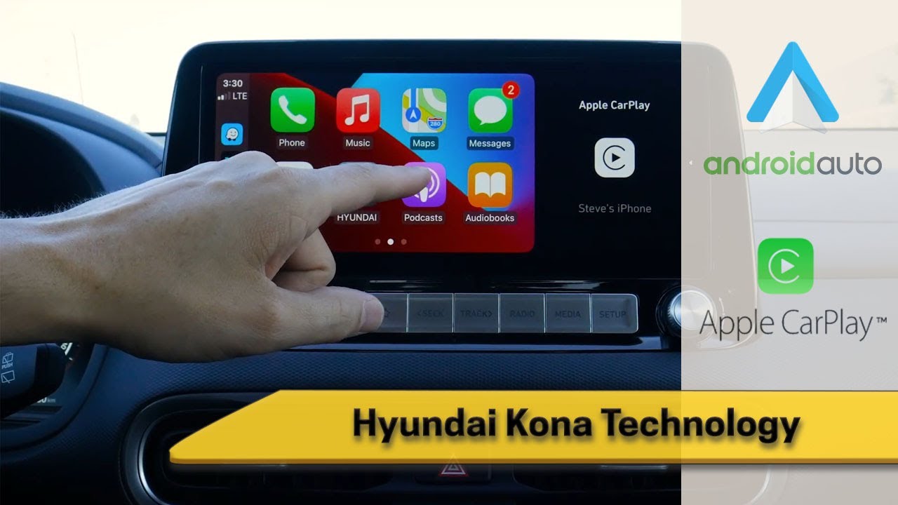 Медиаэкран в Hyundai Kona 2022–2023 годов | Как настроить Android Auto, Apple Car Play и многое д...