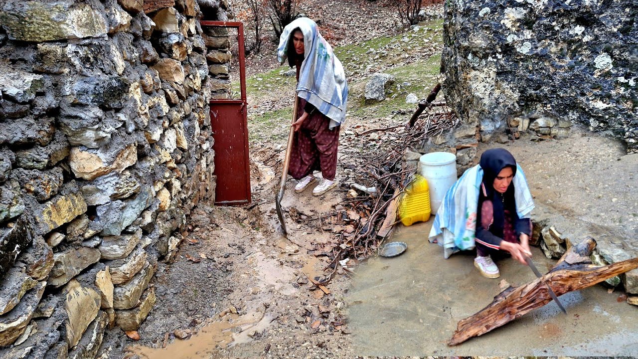 A mother protecting her home during severe storms