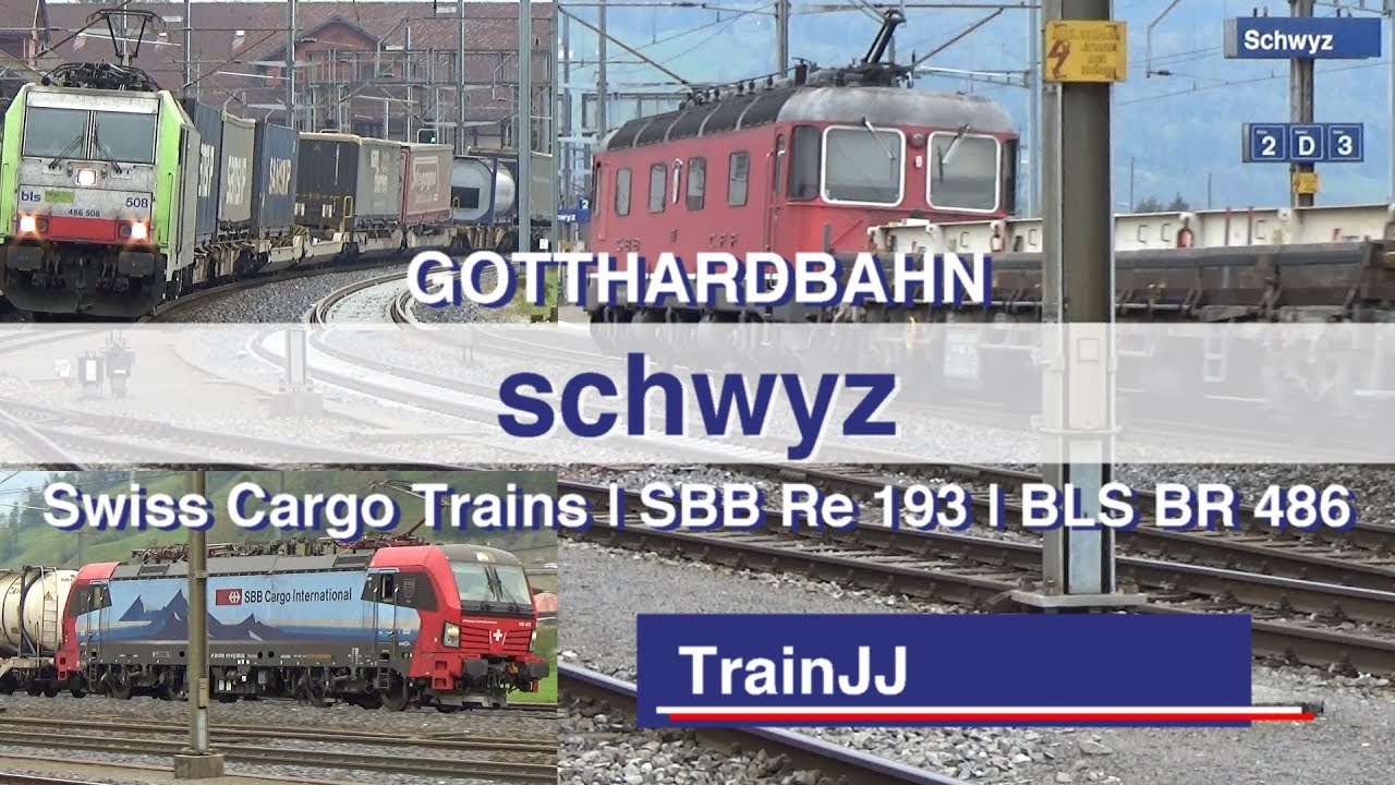 Swiss Cargo Trains | SBB Re 193 | Re 420 - Re 620 | BLS Cargo BR 486 | Am 843 | Schwyz Switzerland