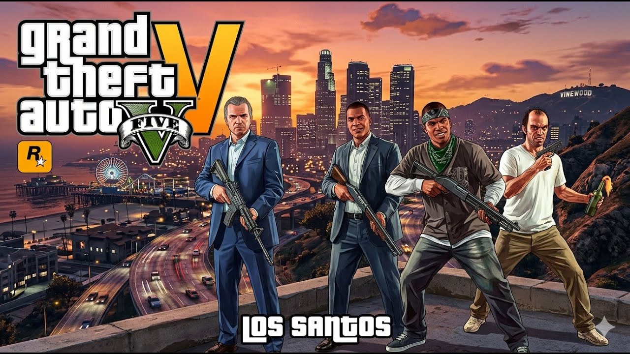 GTA 5 ONLINE 5 star police wanted level #gta5 #gta5online #gta #franklin #michel #trever #technogame