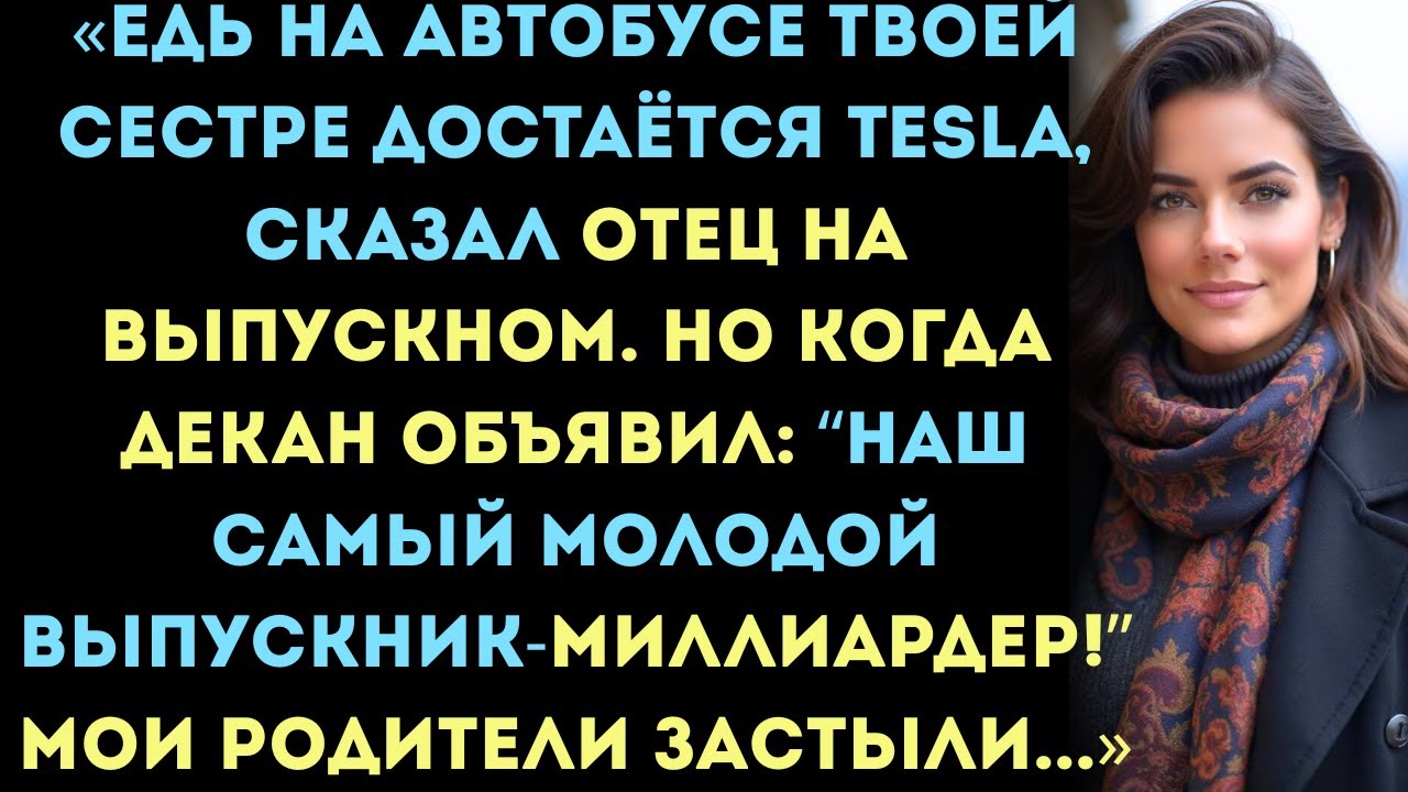 «Едь на автобусе — твоей сестре достаётся Tesla, — сказал отец на выпускном, но когда декан...!»