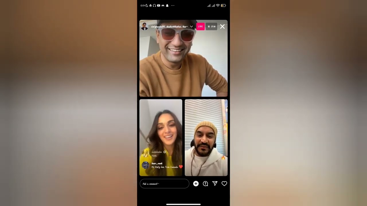 vicky kaushal || Kiara advani || Viraj insta live