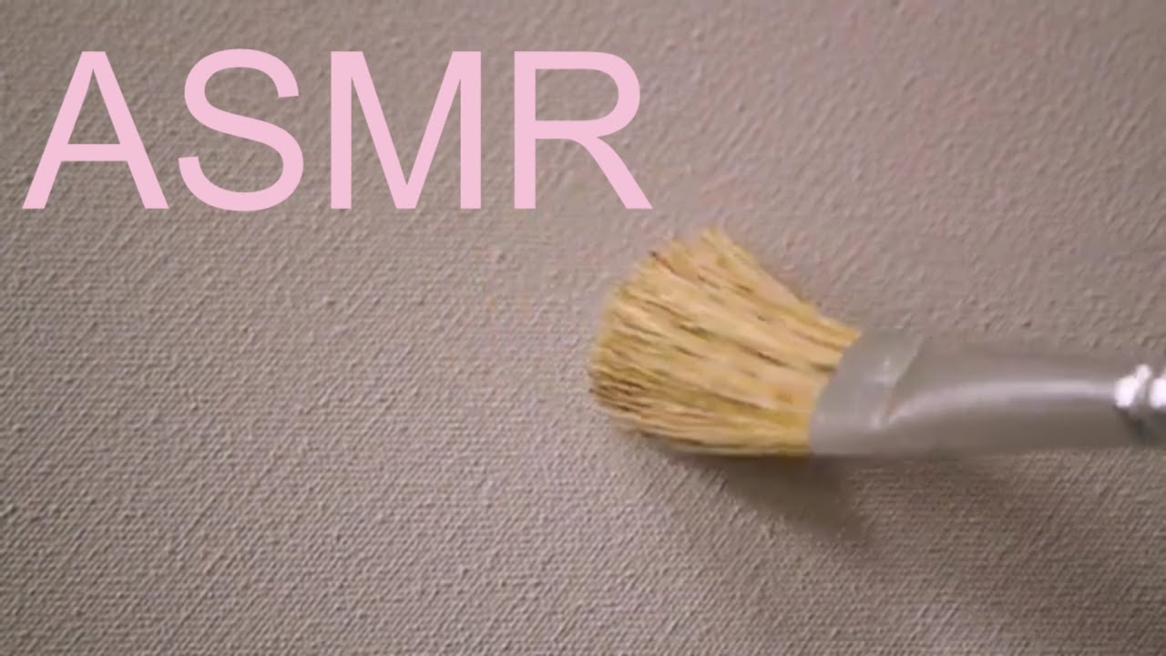 ASMR scratching paint brush sound on canvas, no talking