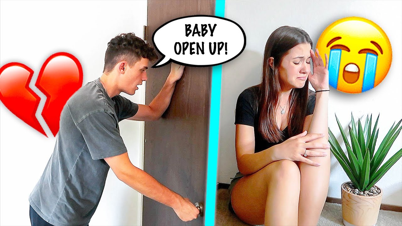 CRYING WITH THE DOOR LOCKED PRANK ON FIANCE!
