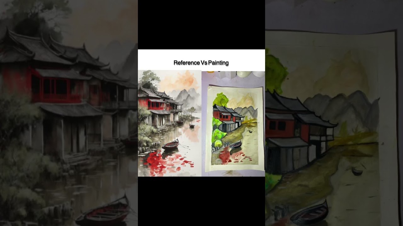 Reference Vs Painting | My 1st attempt on water colors | Failed attempt | 