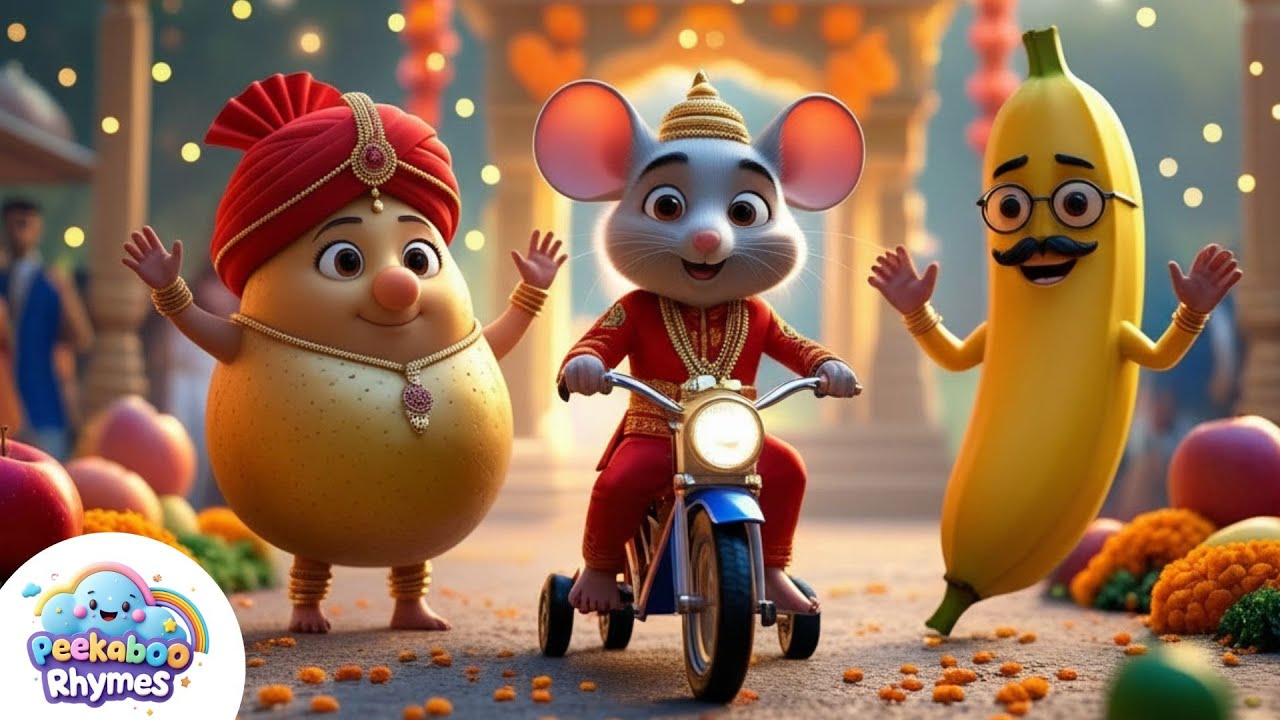 Chuhe Ki Shadi | Aaloo Ki Barat | Kele Ki Shadi | Non Stop Hindi Rhymes for Kids | Peekaboo Rhyme