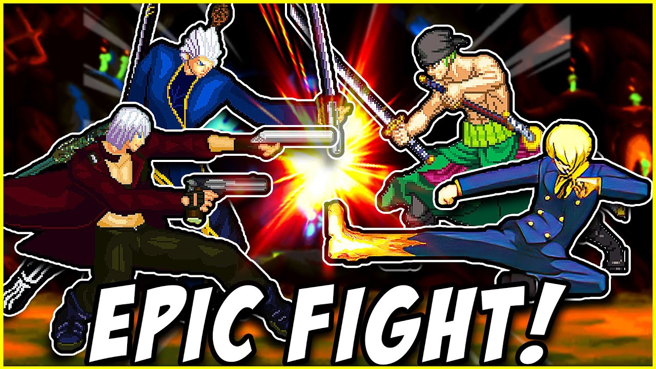 DANTE & VERGIL vs ZORO & SANJI🔴INSANE EPIC BATTLE! (Devil May Cry VS One Piece)