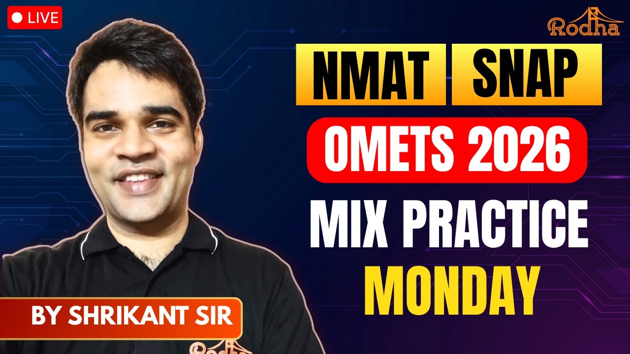 SNAP + NMAT 2026 Weekly Mixed Practice | Live Question Solving | Shrikant Sir Rodha