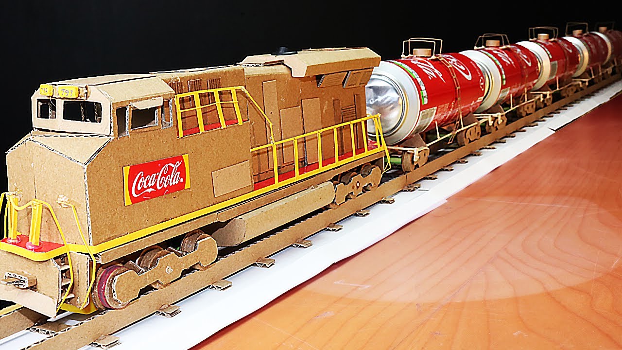 How to make a Cargo Tanker Train with Cardboard and Coca-Cola Cans