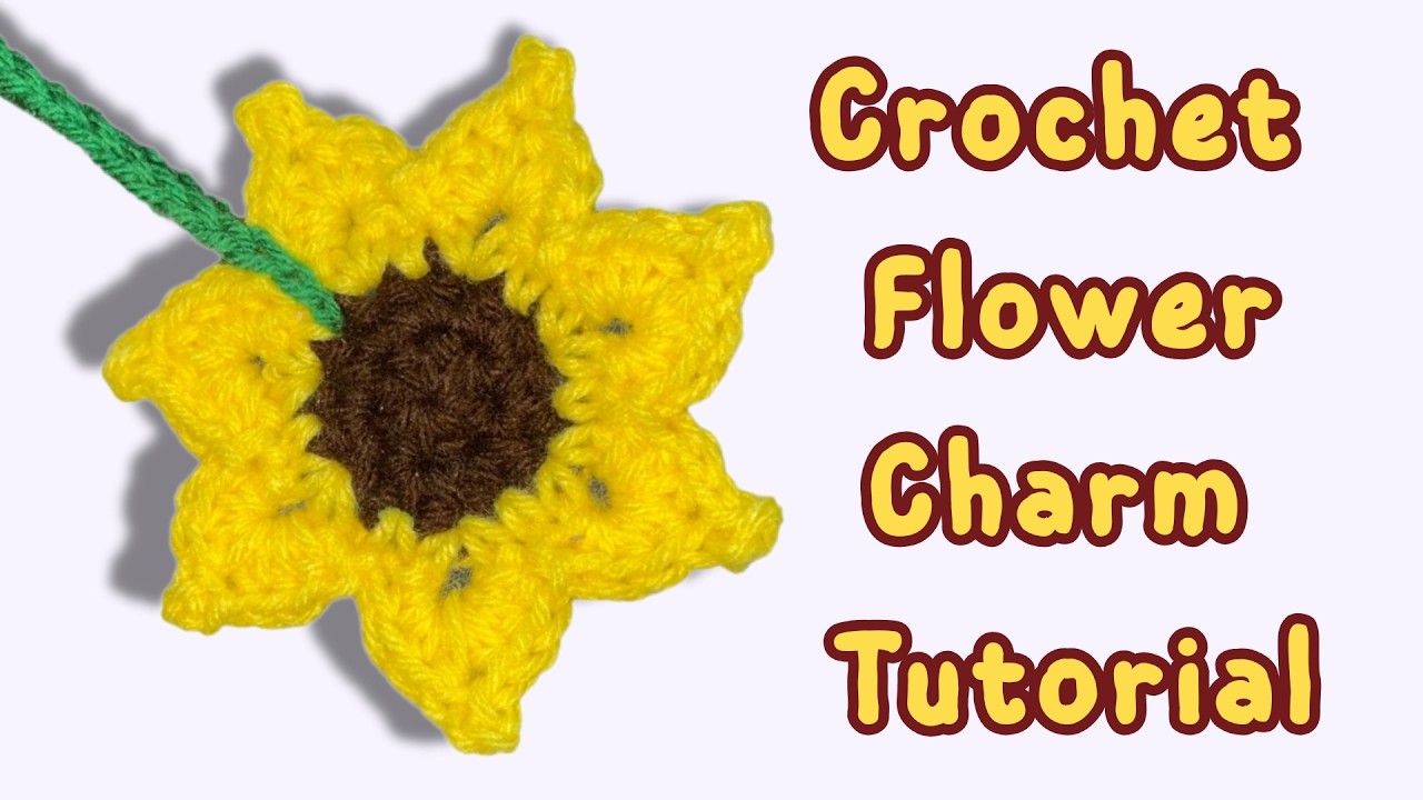 Crochet sun flower charm tutorial / easy fast crochet projects |Thecrochethermit