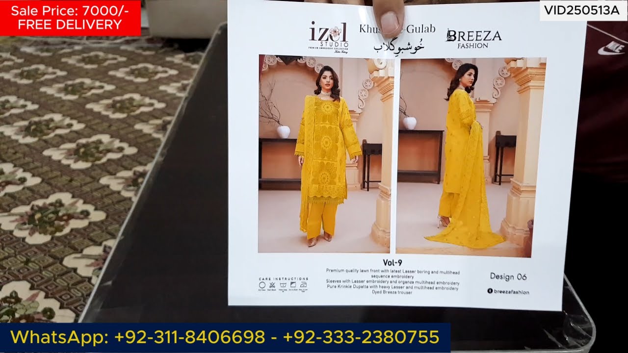 Izel Studio | Luxury Embroidered Chickenkari Lasercut Lawn Collection 2025 #onlineshopping