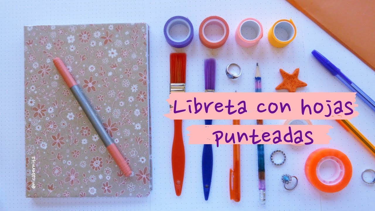 CÓMO HACER UNA LIBRETA CON HOJAS PUNTEADAS 💜💛💚 CUADERNO HECHO A MANO PARA BULLET JOURNAL o AGENDA