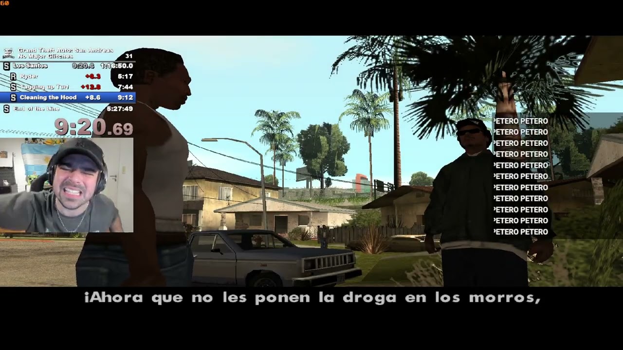 Bananirou hace speedrun de GTA SA y pierde 90 veces en lo mismo -1000 de aura