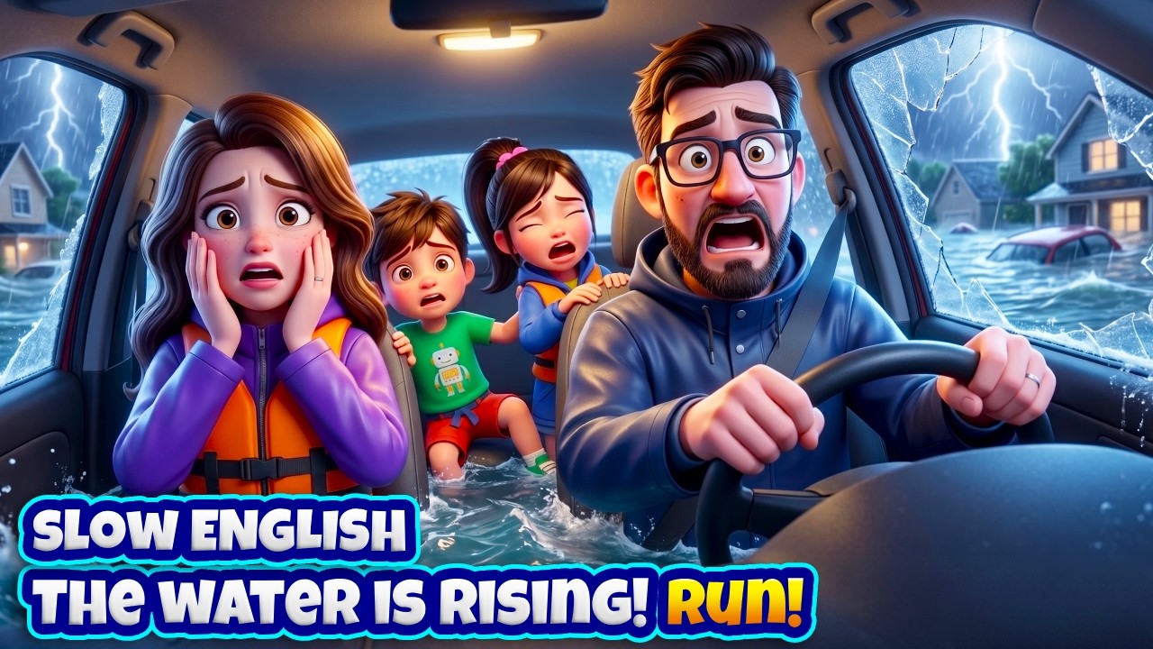 Tommy's Family ESCAPES a DEADLY FLOOD & Saves an Old Man and His Cat! 😱| English Story for Beginners