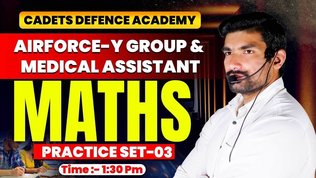 Airforce Y Group & Medical Assistant Maths Practice Set 03 Live at 1:30 PM | By Robin Sir