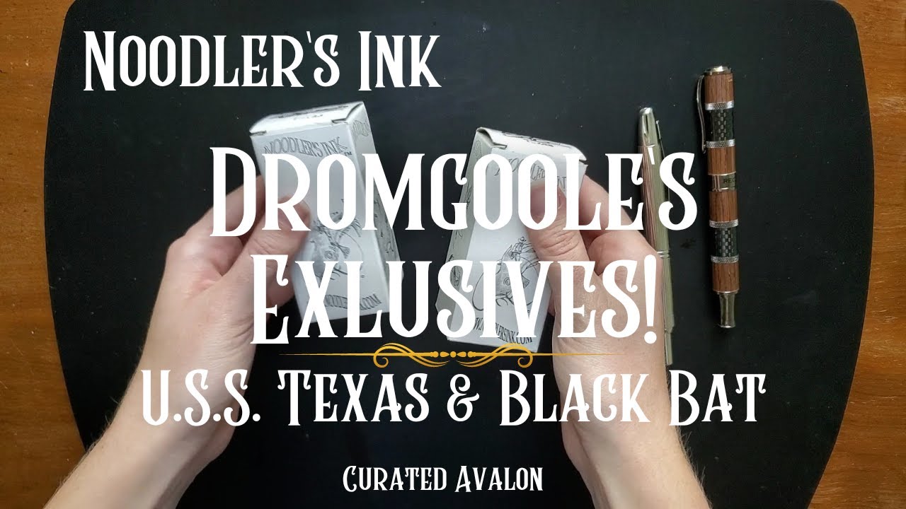 Noodler's Fountain Pen Inks! U.S.S. Texas & Black Bat Dromgoole's Exclusive Teal & Black