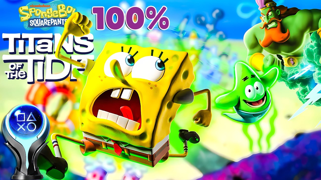 SpongeBob SquarePants: Titans of the Tide - 100% Platinum Walkthrough No Commentary (PS5 PRO)