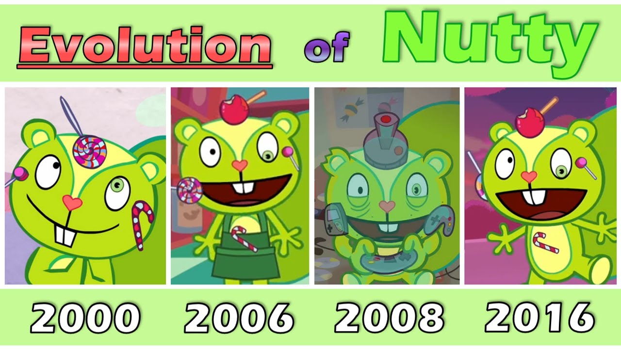 Эволюция NUTTY от Happy Tree Friends