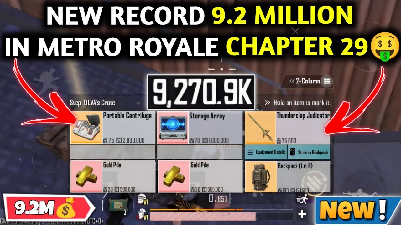 NEW RECORD 9.2 MILLION 🤑 PUBG METRO ROYALE CHAPTER 29