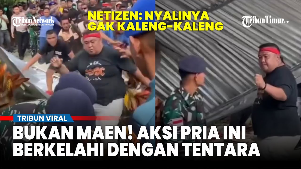 Pria Ini Nekat Berkelahi dengan Sejumlah Tentara Saat Warga 'Obrak-abrik' Markas TNI AL