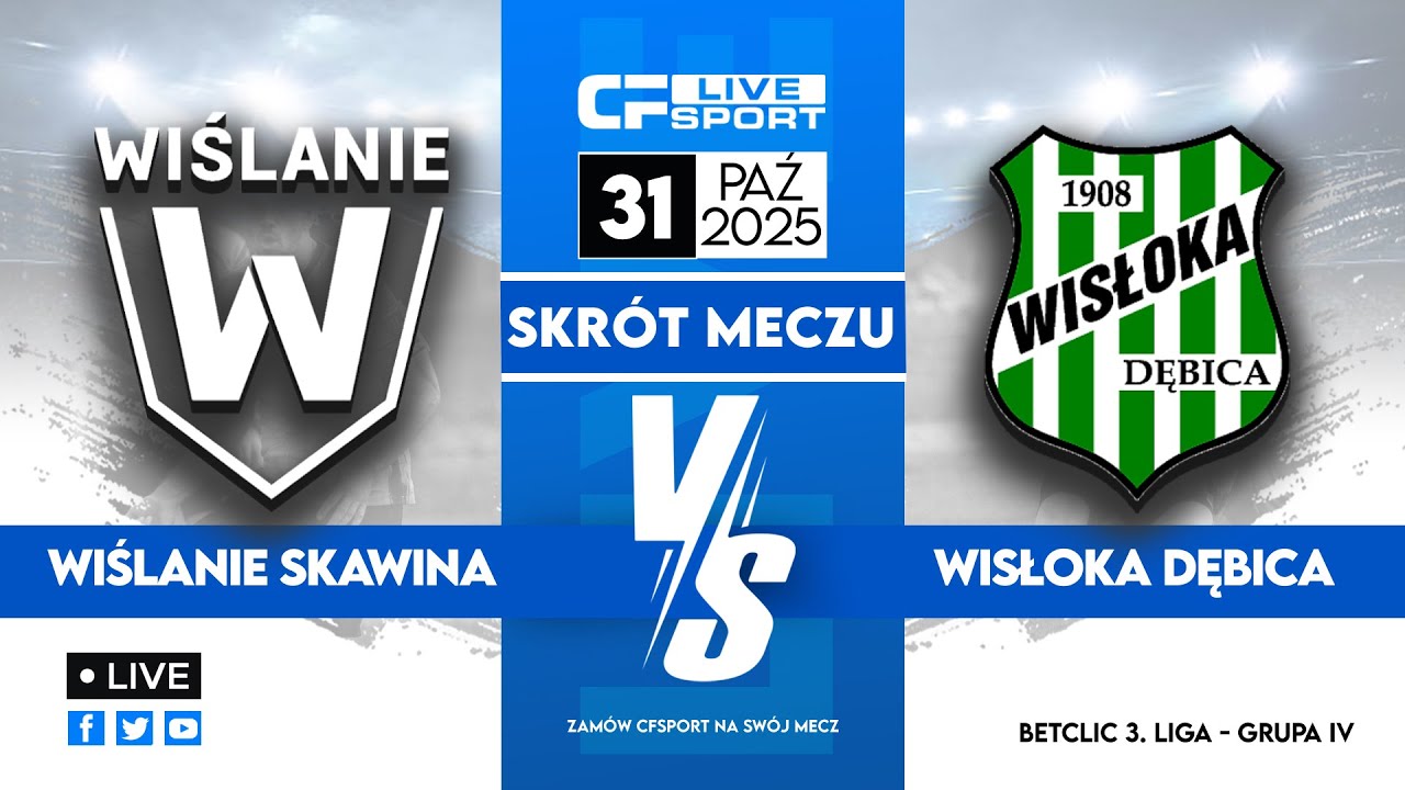 Skrót 🎬 | Wiślanie Master Way Skawina - Wisłoka Dębica | 31.10.2025 | Betclic 3. liga 🏆
