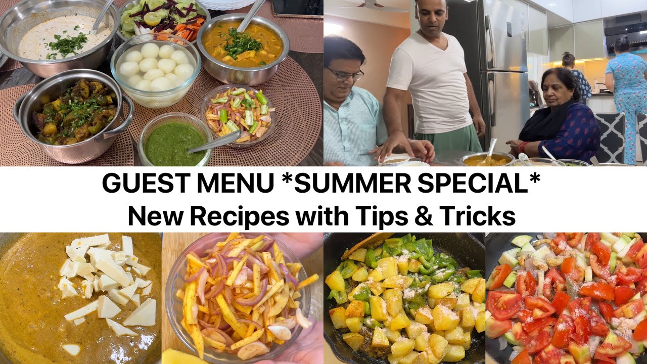 Indian Guest Menu Summer Special Thali *NEW RECIPES* Shahi Paneer~AlooCapsicum~MangoSalad~Chutney