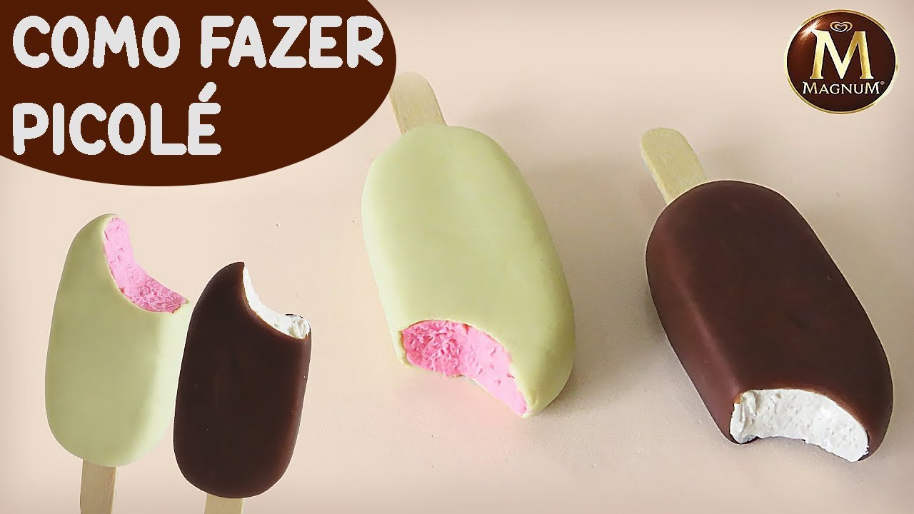 🍨FAÇA UM PICOLÉ Magnum MINIATURA - Tutorial Biscuit, Pasta Americana ou clay, plastilina  - DIY