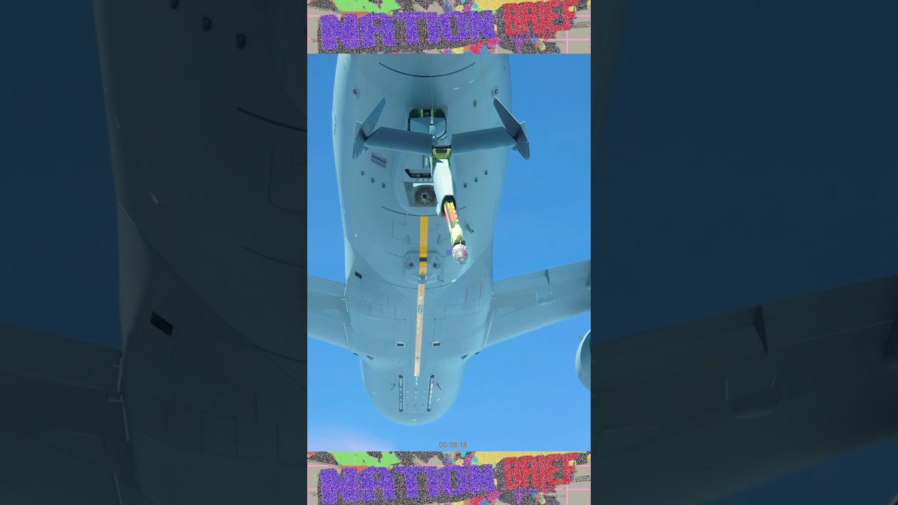 U S  Air Force aircrew conduct refueling operations from a KC 46A Pegasus