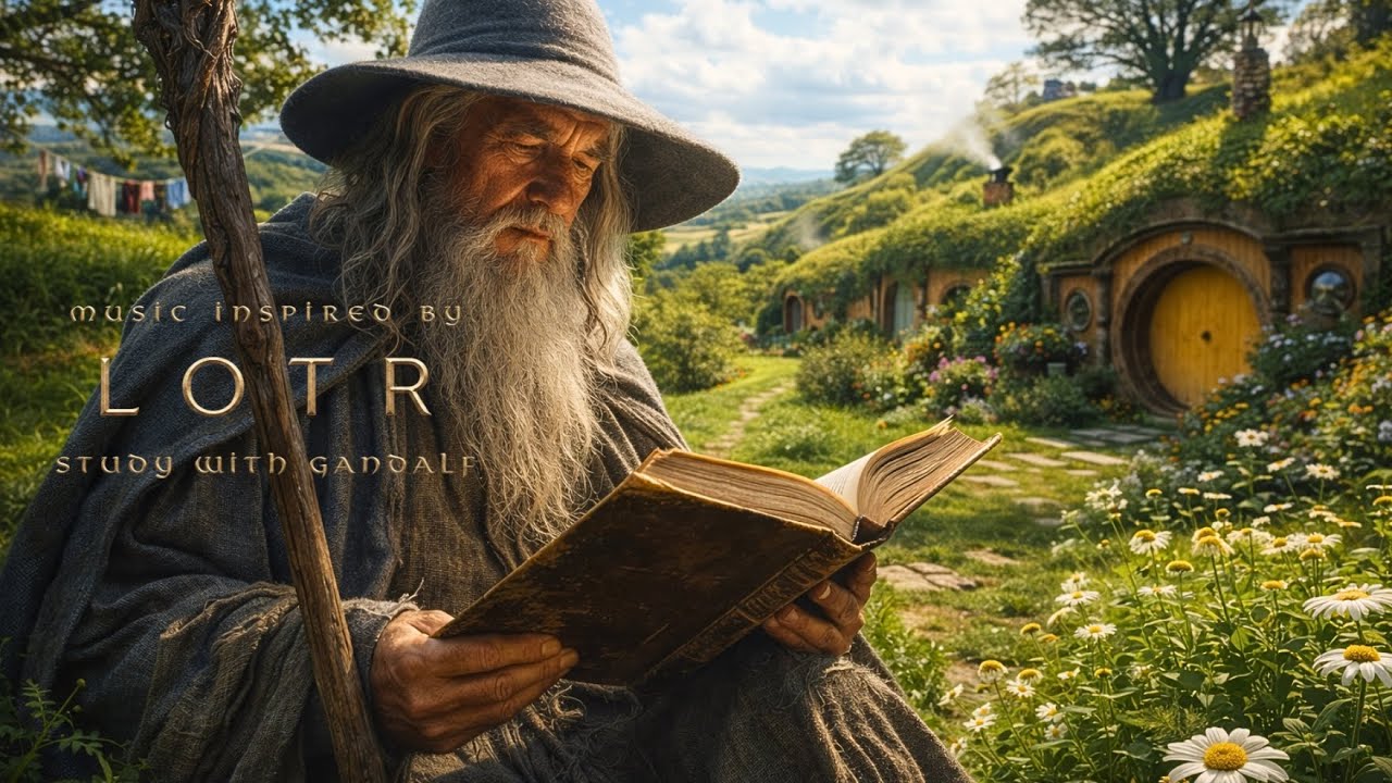 Peaceful Reading with Gandalf in the Shire 🌿 LOTR Ambience for Calm & Focus