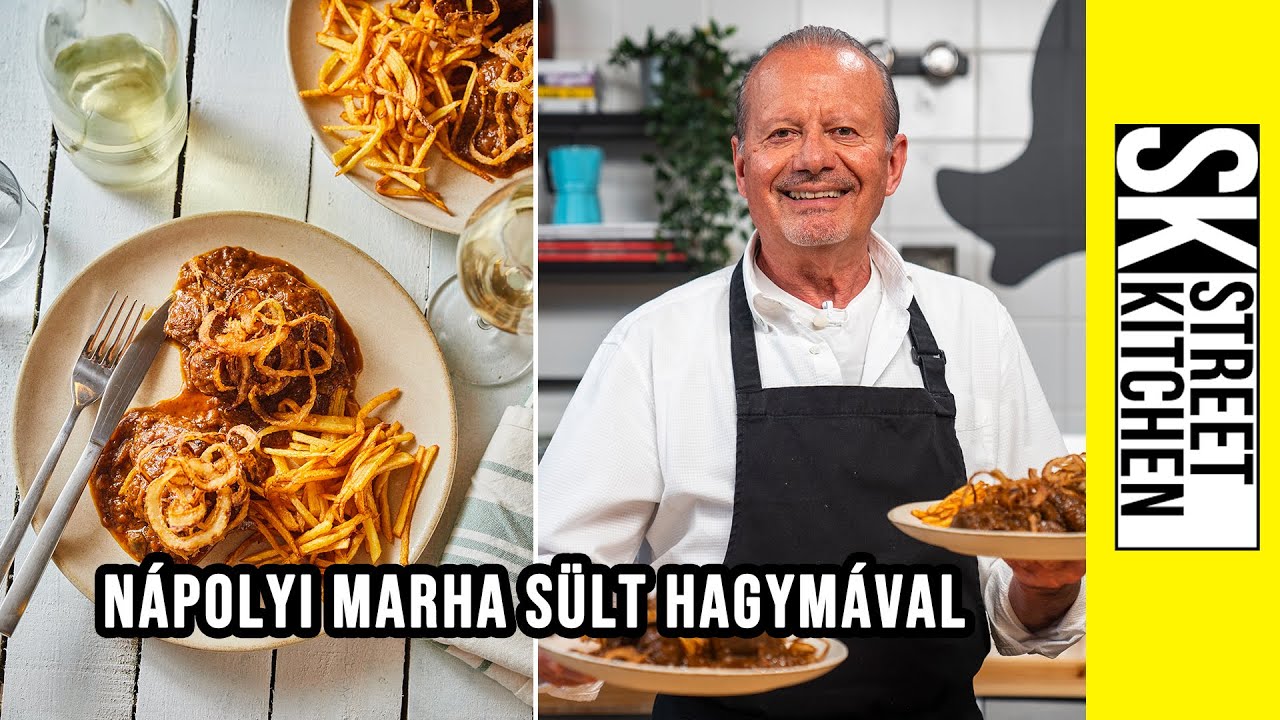 Nápolyi MARHA 🐄 sült hagymával és SZALMABURGONYÁVAL 🍟