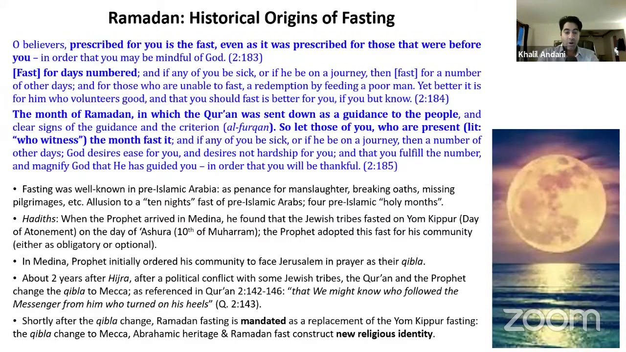 Ritual Practice in Early Islam: Fasting by Dr. Khalil Andani
