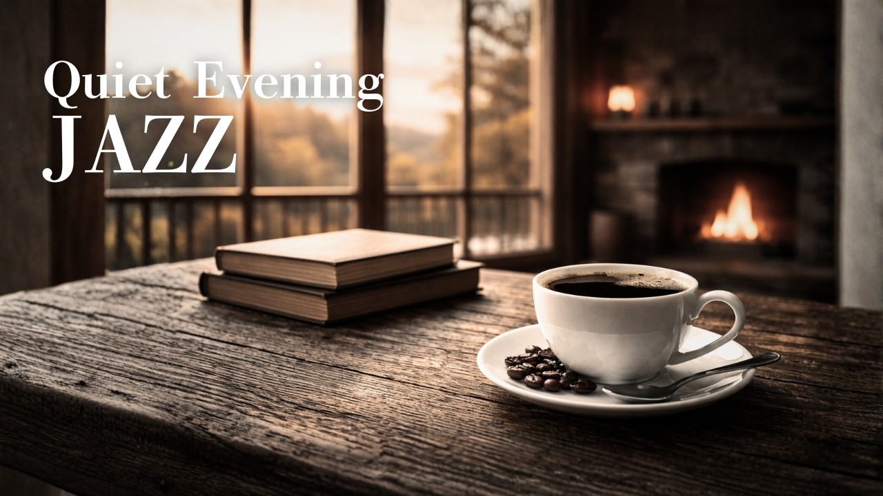 Golden Hour Jazz ☕ Cozy Fireside Café Ambience for Unwinding & Focus