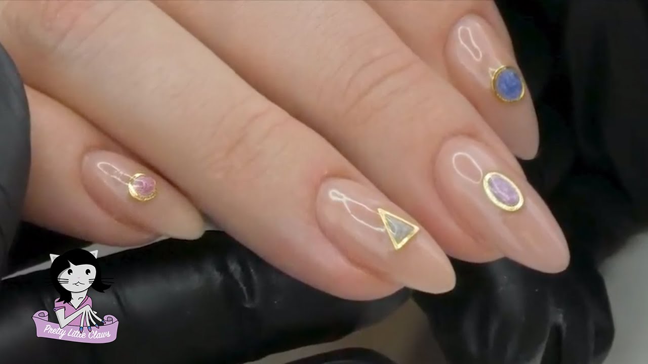 Acrygel Infill and Holographic Gemstone Nail Art